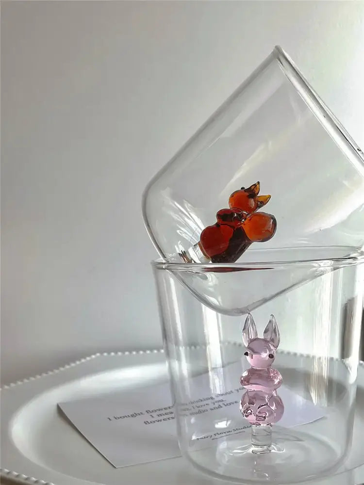 Clear glass cactus cup dining room drinkware