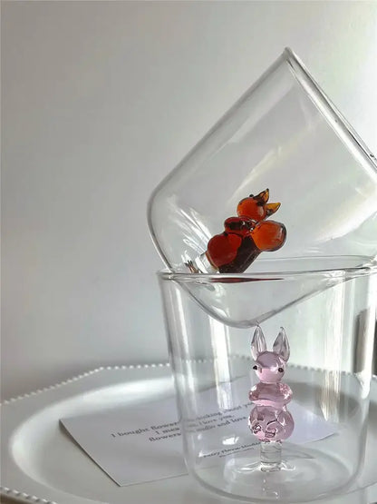 Clear glass cactus cup dining room drinkware