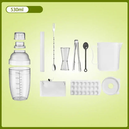 Clear glass cocktail shaker with silver lid for kitchen and barware