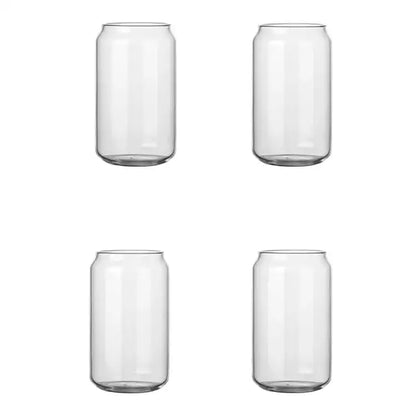 Clear glass drink cup with bamboo lid and straw kitchen soda