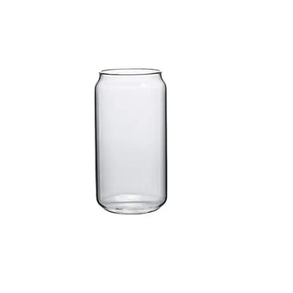 Clear glass drink cup with bamboo lid and straw kitchen soda