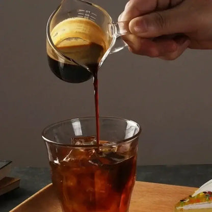 Clear glass espresso measuring cup with handle kitchen scale milk jug