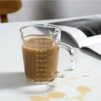 Clear glass espresso measuring cup with handle kitchen scale milk jug