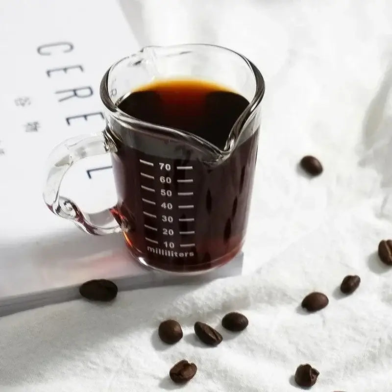 Clear glass espresso measuring cup with handle kitchen scale milk jug