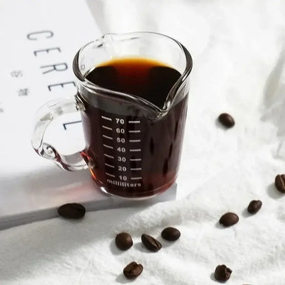 Clear glass espresso measuring cup with handle kitchen scale milk jug