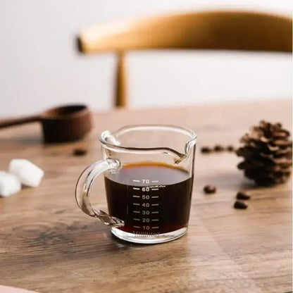 Clear glass espresso measuring cup with handle kitchen scale milk jug