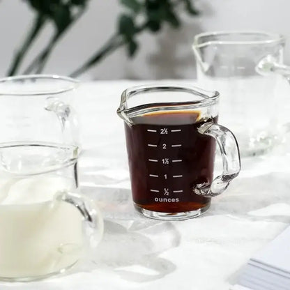 Clear glass espresso measuring cup with handle kitchen scale milk jug