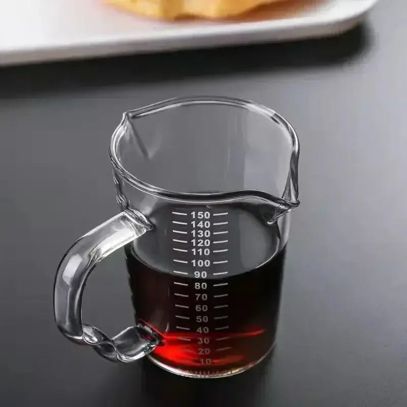 Clear glass espresso measuring cup with handle kitchen scale milk jug