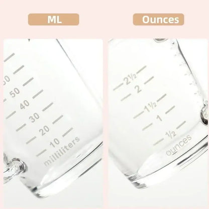 Clear glass espresso measuring cup with handle kitchen scale milk jug