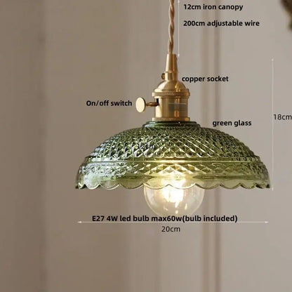 Clear glass flower acrylic led pendant light dining room walnut wood
