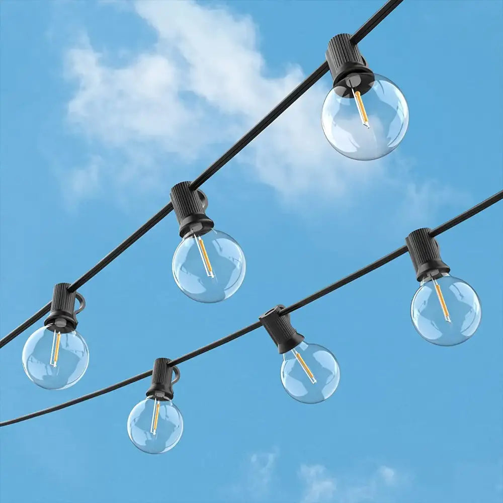 Clear glass globe g40 led string lights garden decor
