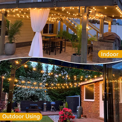 Clear glass globe g40 led string lights garden decor
