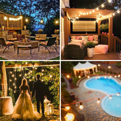 Clear glass globe g40 led string lights garden decor