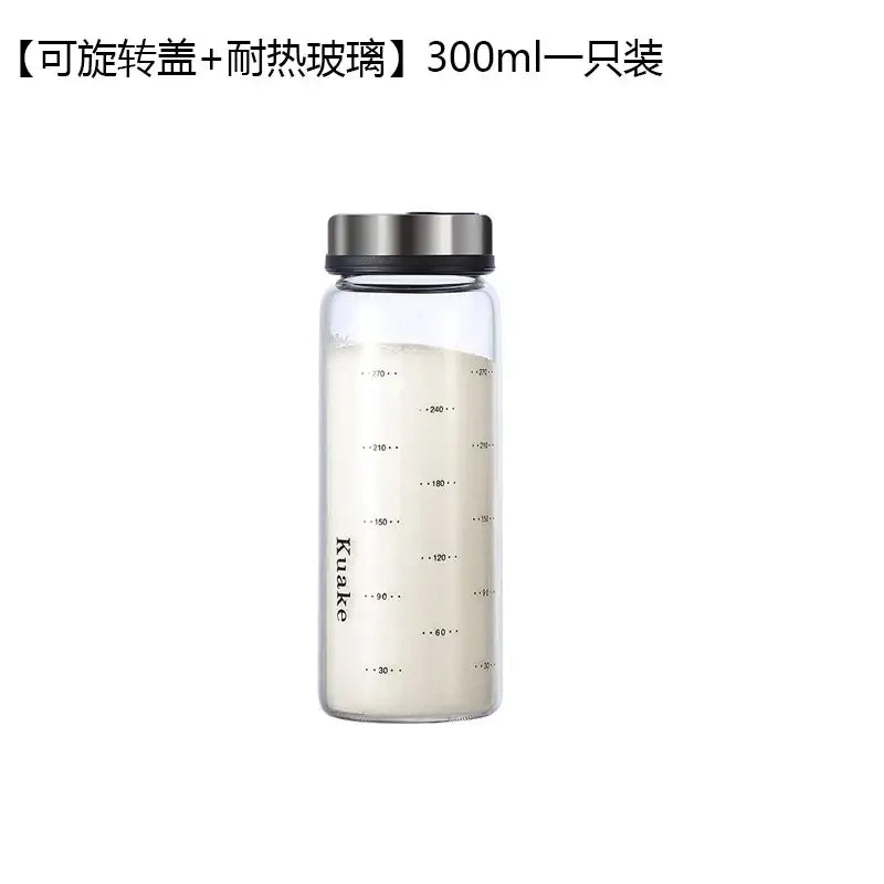 Clear glass spice shaker with rotary lid kitchen storage jar