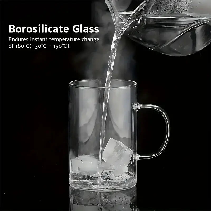 Clear glass tea infuser mug – kitchen borosilicate cup with lid