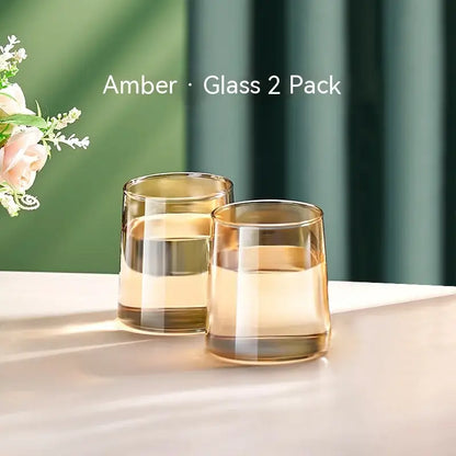 Clear gold glass juice kettle set kitchen beverage pitcher