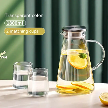 Clear gold glass juice kettle set kitchen beverage pitcher