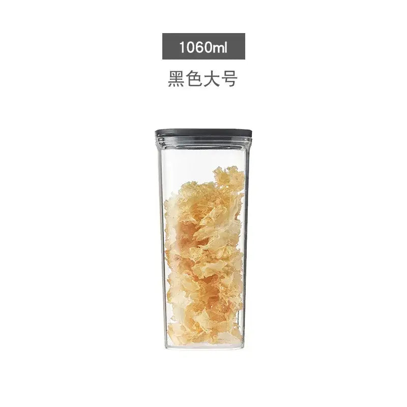 Clear hermetic kitchen organizer for food containers and oils