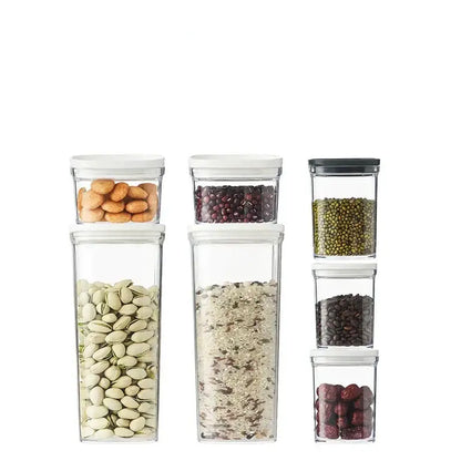 Clear hermetic kitchen organizer for food containers and oils