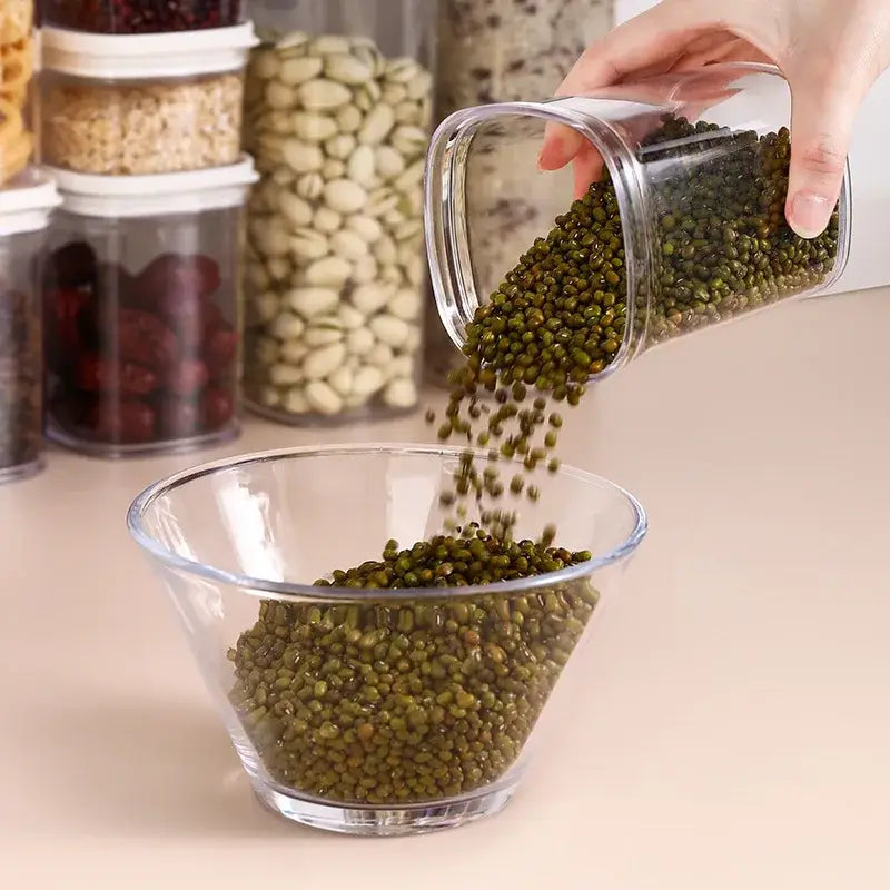 Clear hermetic kitchen organizer for food containers and oils