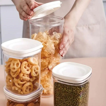Clear hermetic kitchen organizer for food containers and oils