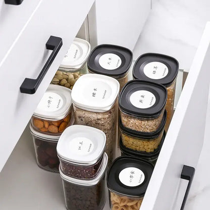 Clear hermetic kitchen organizer for food containers and oils