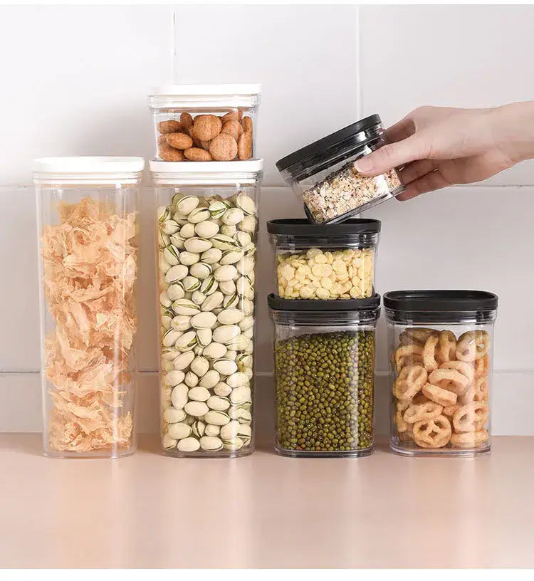 Clear hermetic kitchen organizer for food containers and oils