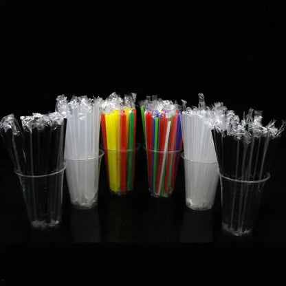 Clear individually wrapped drinking straws kitchen 100pcs multi color