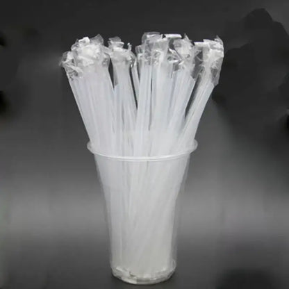 Clear individually wrapped drinking straws kitchen 100pcs multi color