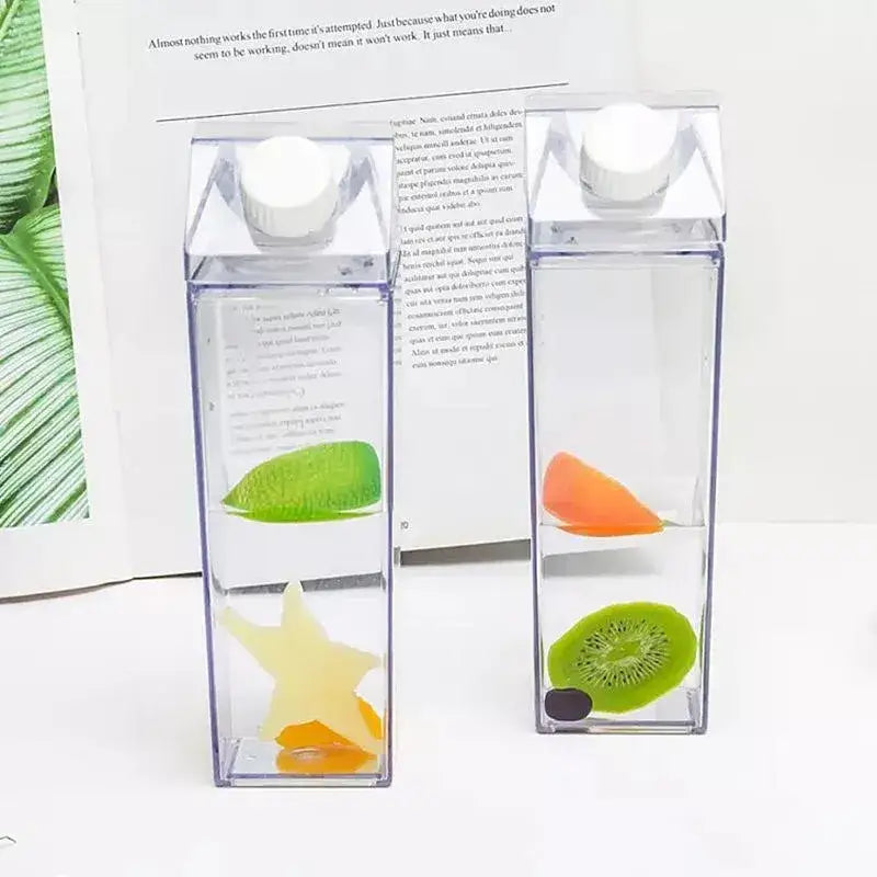Clear milk carton water bottle set kitchen juice storage