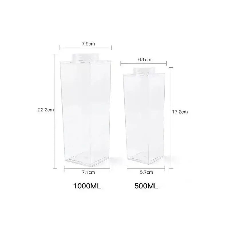 Clear milk carton water bottle set kitchen juice storage