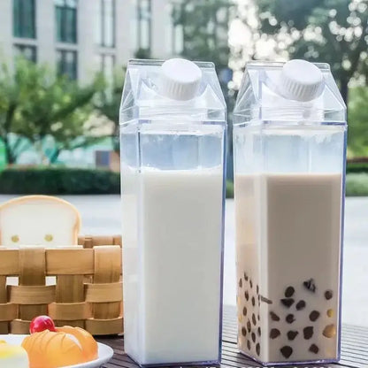 Clear milk carton water bottle set kitchen juice storage