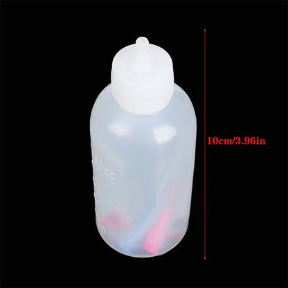 Clear plastic cake decor squeeze bottles with fine nozzles kitchen set