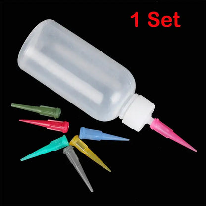 Clear plastic cake decor squeeze bottles with fine nozzles kitchen set