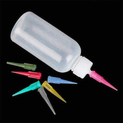 Clear plastic cake decor squeeze bottles with fine nozzles kitchen set