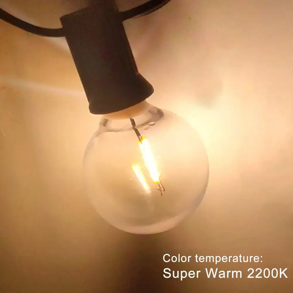 Clear shatterproof g40 1w pet led bulbs outdoor string lights patio