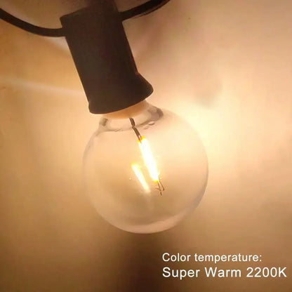 Clear shatterproof g40 1w pet led bulbs outdoor string lights patio