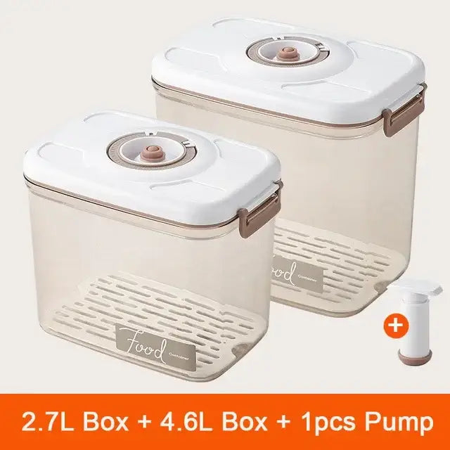 Clear white and blue fresh-keeping vacuum canister kitchen organizer