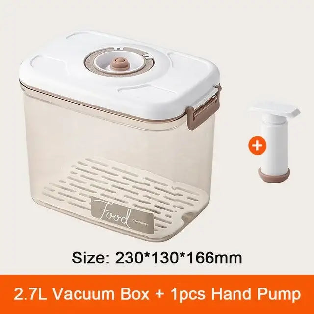 Clear white and blue fresh-keeping vacuum canister kitchen organizer