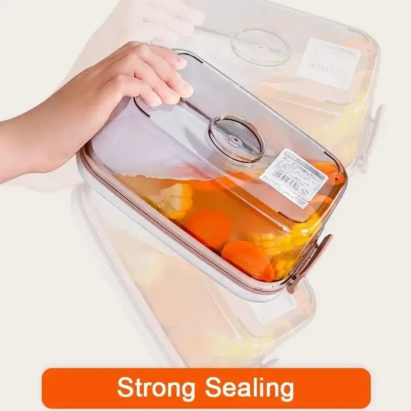 Clear white and blue fresh-keeping vacuum canister kitchen organizer