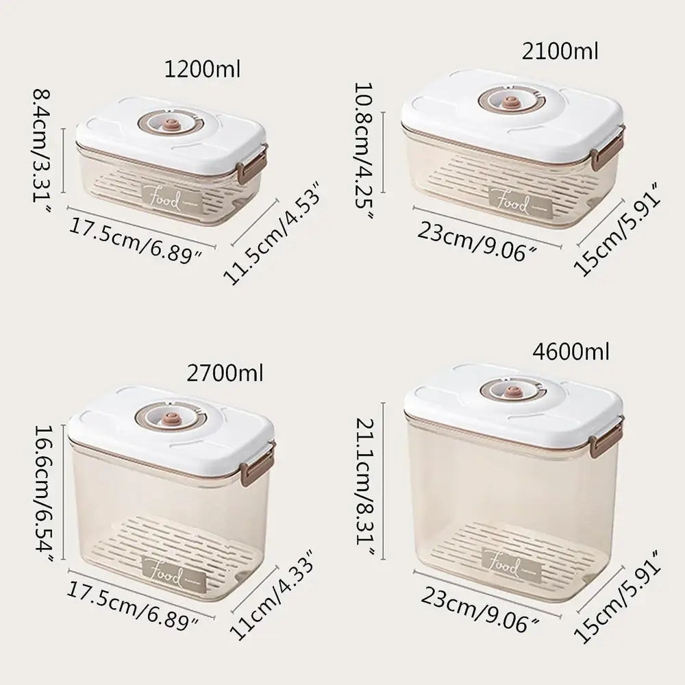 Clear white and blue fresh-keeping vacuum canister kitchen organizer