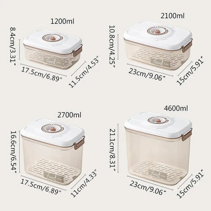 Clear white and blue fresh-keeping vacuum canister kitchen organizer