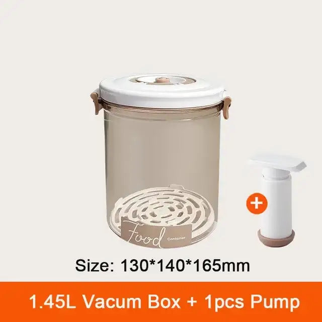 Clear white and blue fresh-keeping vacuum canister kitchen organizer