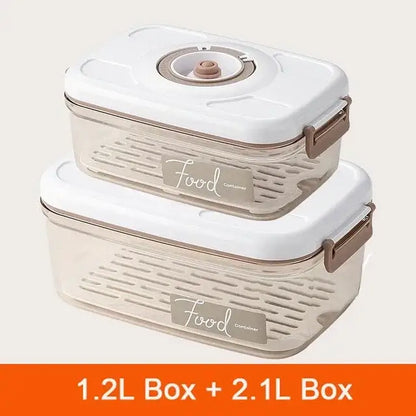 Clear white and blue fresh-keeping vacuum canister kitchen organizer