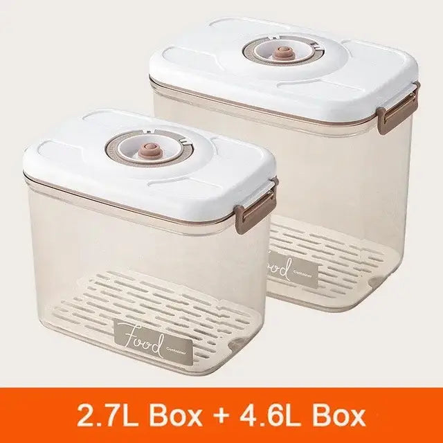 Clear white and blue fresh-keeping vacuum canister kitchen organizer