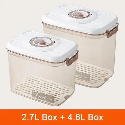 Clear white and blue fresh-keeping vacuum canister kitchen organizer