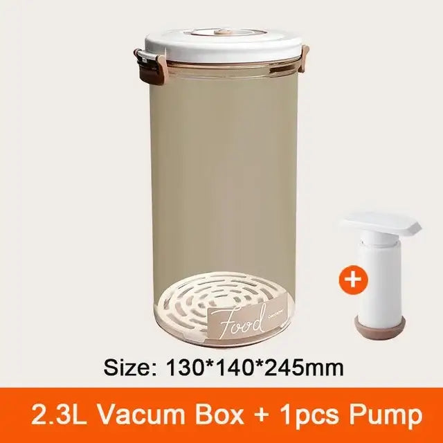 Clear white and blue fresh-keeping vacuum canister kitchen organizer