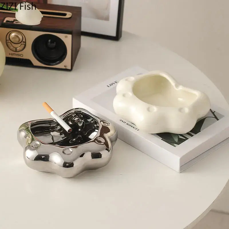Cloud cat paw porcelain ashtray living room ceramic gift