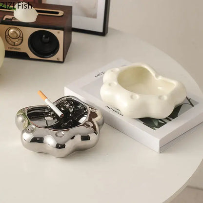 Cloud cat paw porcelain ashtray living room ceramic gift