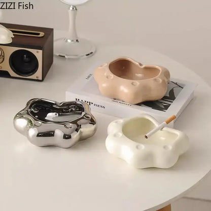 Cloud cat paw porcelain ashtray living room ceramic gift